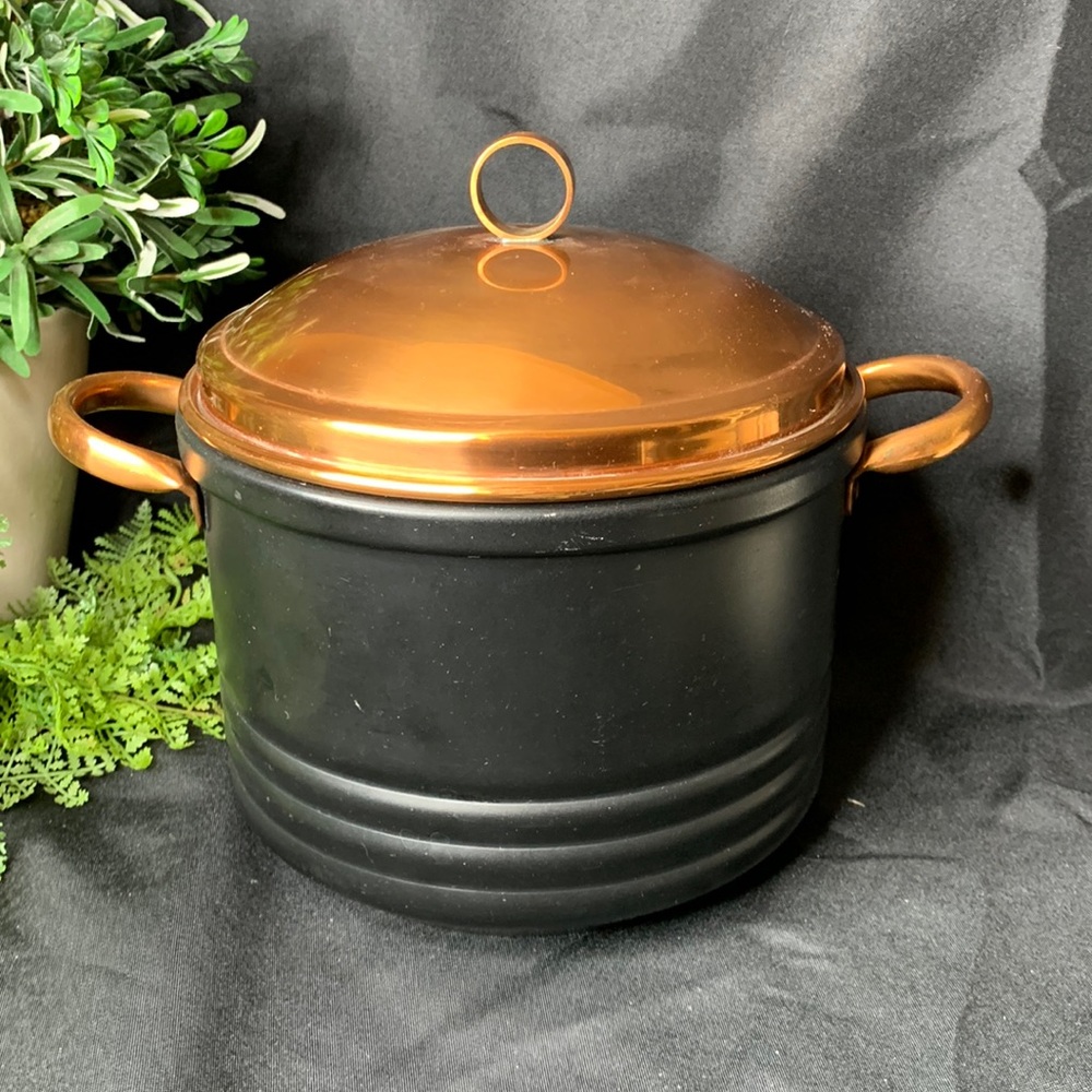 Vintage Keystone Vacuum Insulated Ice Bucket 8” With Brass Lid